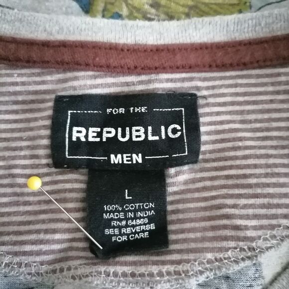 For The Republic Mens Multicolor Floral Print Cotton Pullover T-Shirt Size Large - Picture 5 of 6